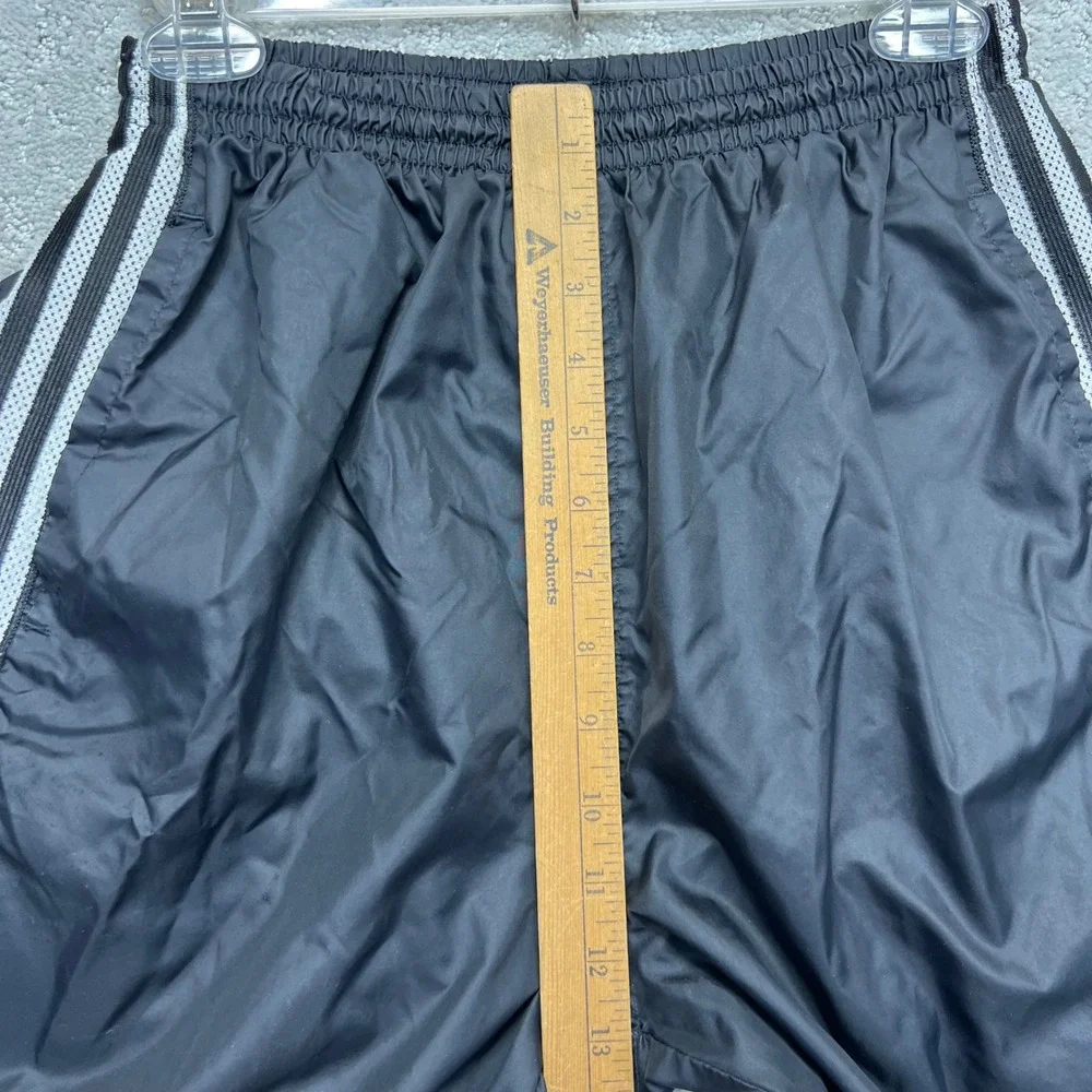 VINTAGE Adidas Track Pants Size Small Black Nylon Windbreaker Tapered Ankle Zip